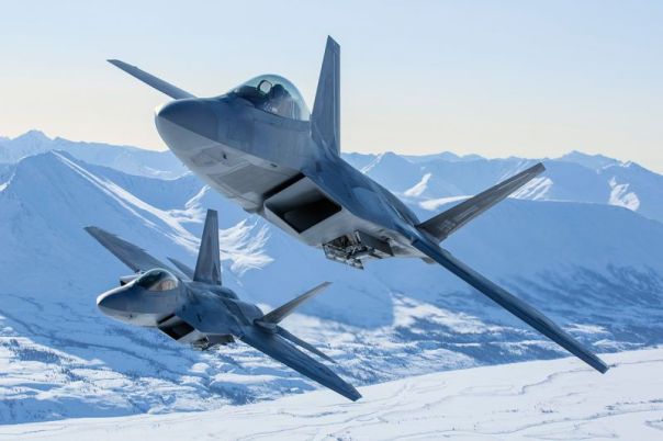 F22 Raptor fighter jet flight training in Alaska photos exposed